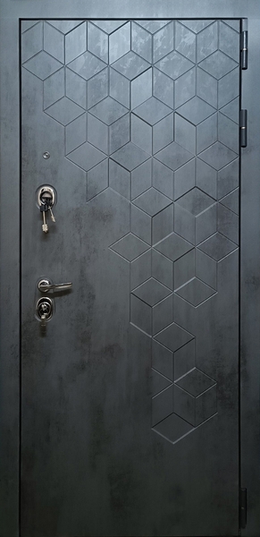 Металлическая дверь МДФ с геометрическим рисунком Металлическая дверь МДФ с геометрическим рисунком